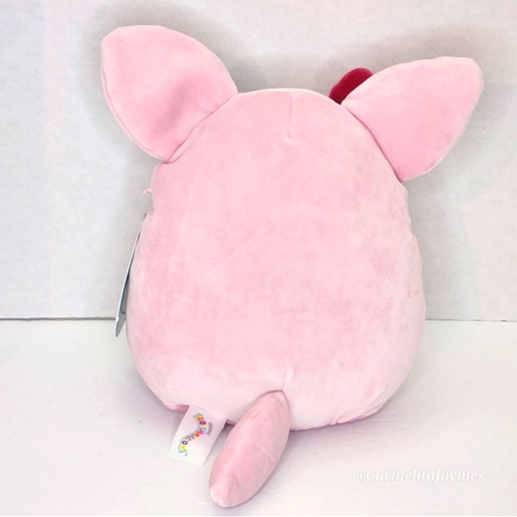 MIRACLE 🦊 8" FTM Pink Fennec Fox w Maroon Bow & Furry Belly Squishmallow NWT - Picture 4 of 7
